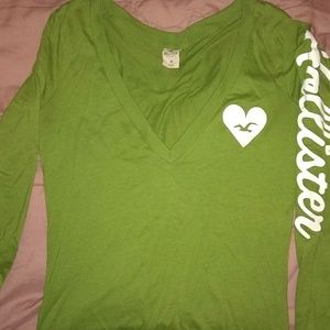Hollister long slv green shirt